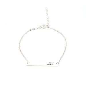 Best Friend Engraved Bar Friendship Silver Bracelet
